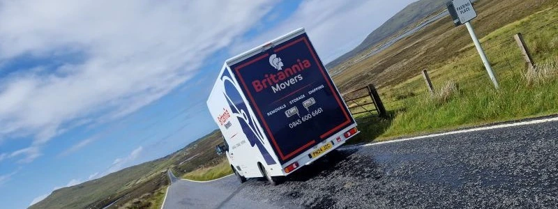 Britannia Robbins van carrying out a removal to Ireland